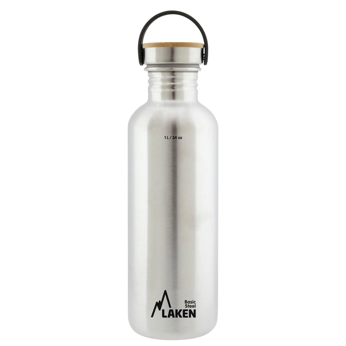 Laken RVS drinkfles Basic Steel serie - Bamboe dop - Diverse kleuren Laken