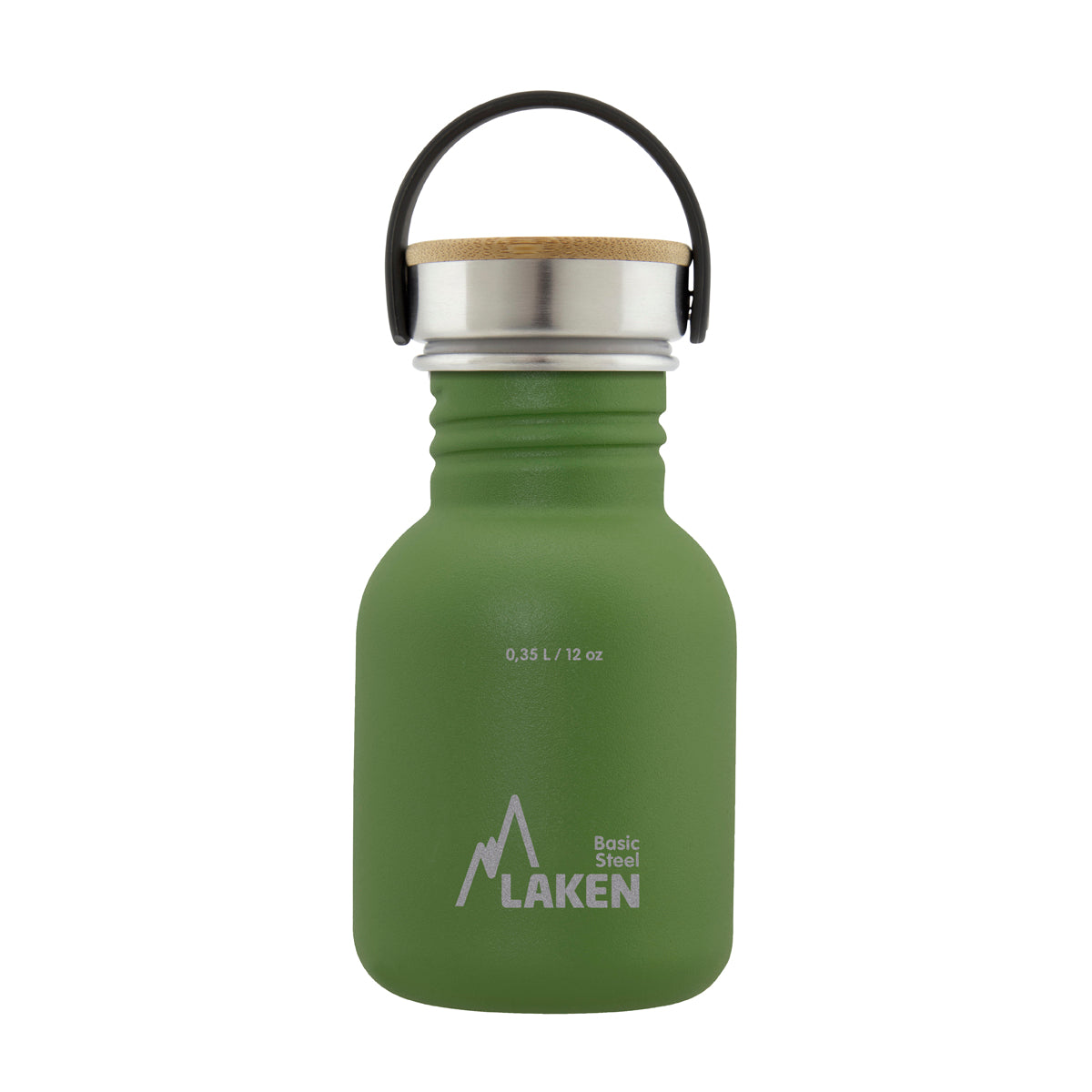 Laken RVS drinkfles Basic Steel serie - Bamboe dop - Diverse kleuren Laken