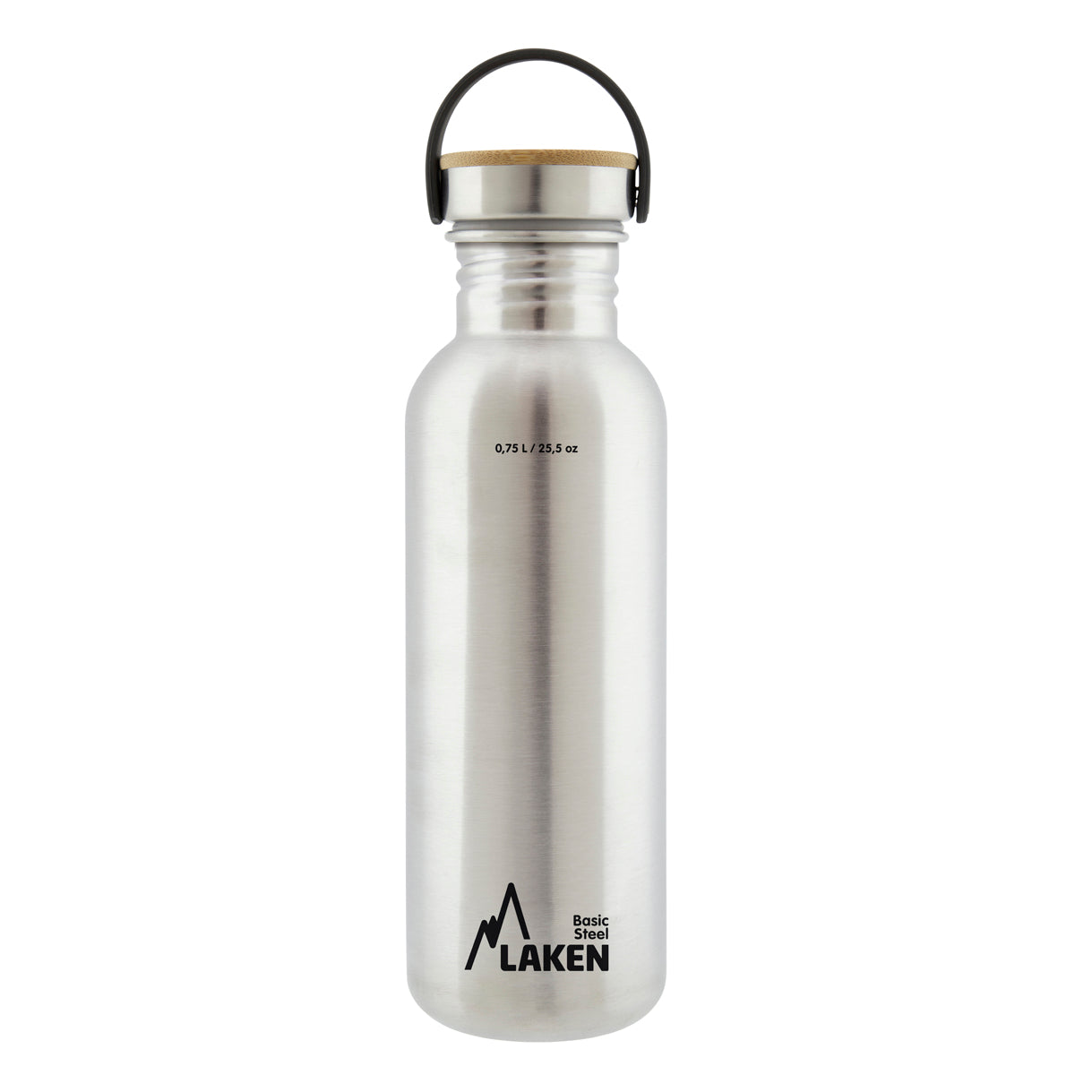 Laken RVS drinkfles Basic Steel serie - Bamboe dop - Diverse kleuren Laken