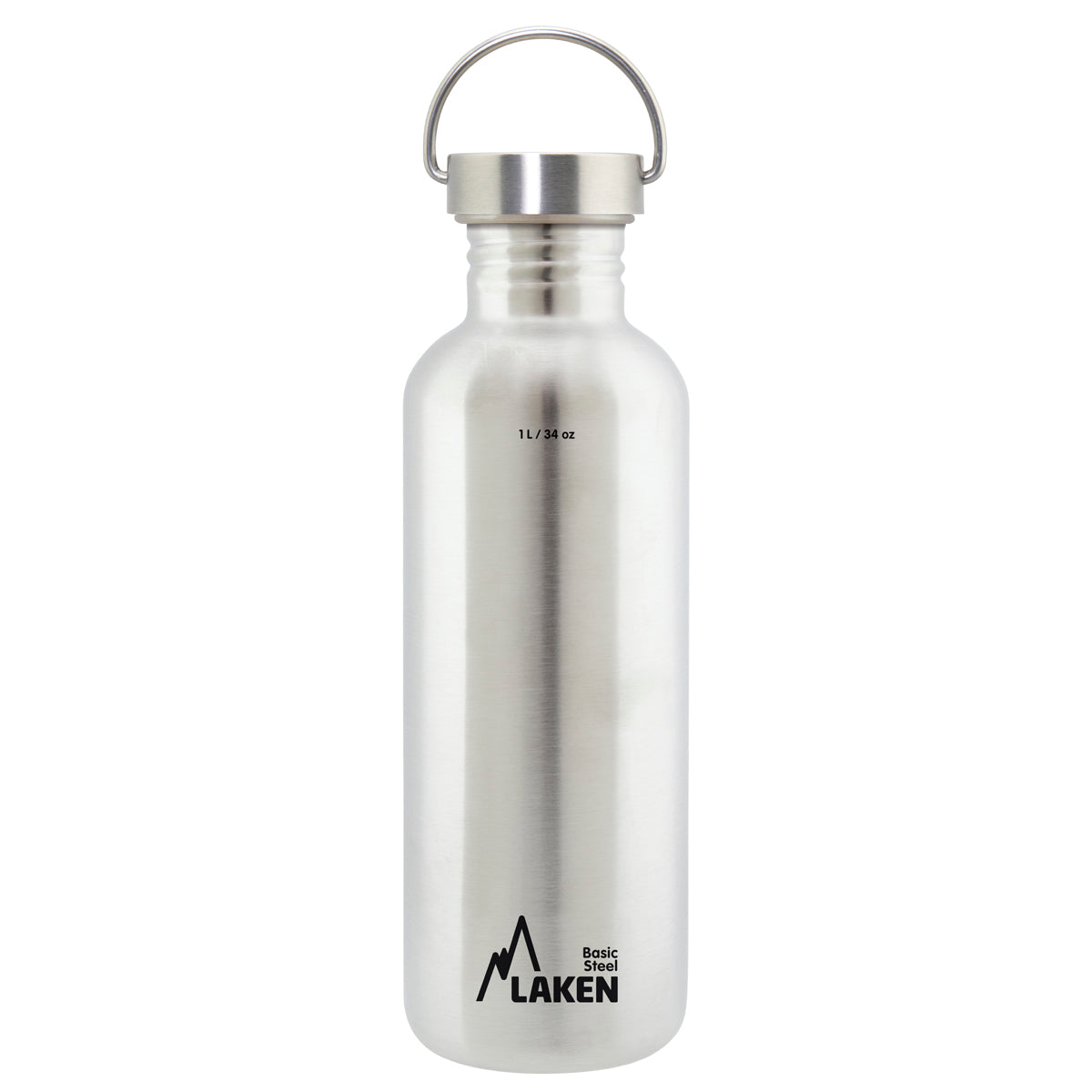 Laken RVS drinkfles Basic Steel serie - RVS dop - Diverse kleuren Laken