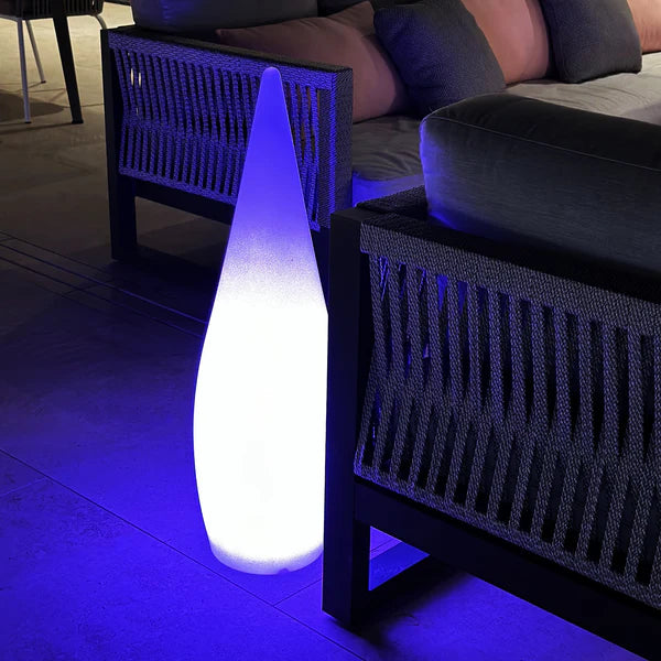 Druppelvormige draadloze multicolor LED lamp met blauw licht