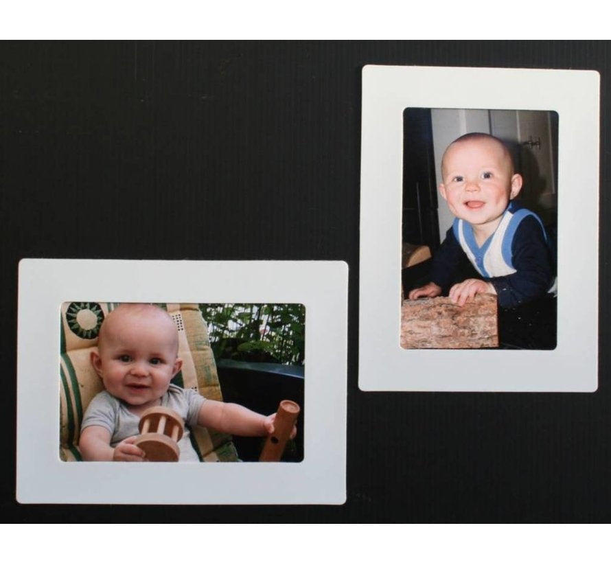 Herplakbare Fotolijstjes  Midi Wit  6 x 10 cm [2 Stuks] Voor gladde oppervlakte picture pockets