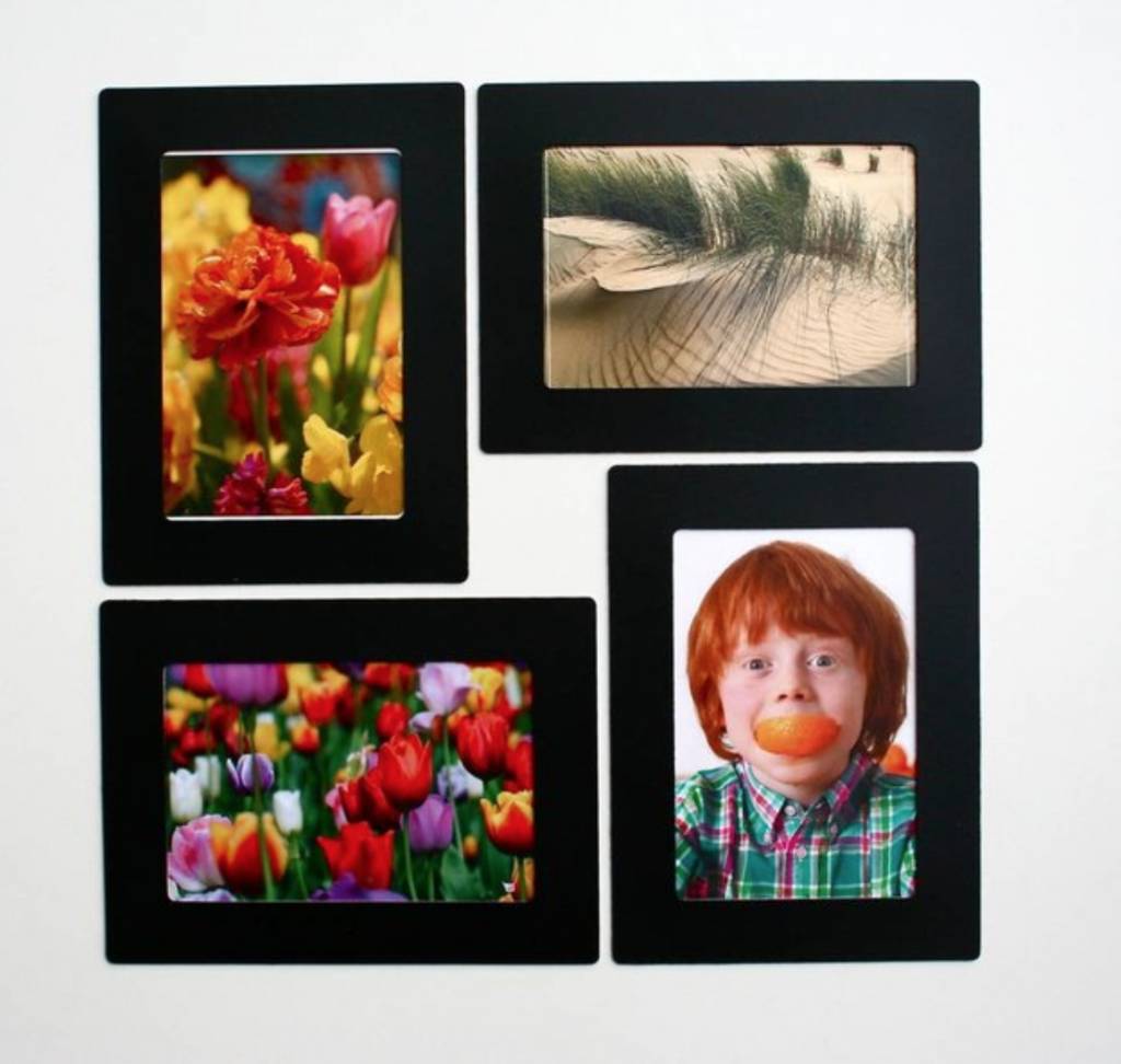 Herplakbare Fotolijstjes - Zwart of Wit - Set van 2 Stuks - 10x15 cm perfect voor gladde oppervlaktes